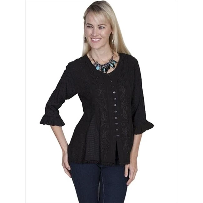 Scully HC67 BLK XS honey Creek женская блузка с рукавом черный Extra Small|Женские платья| |