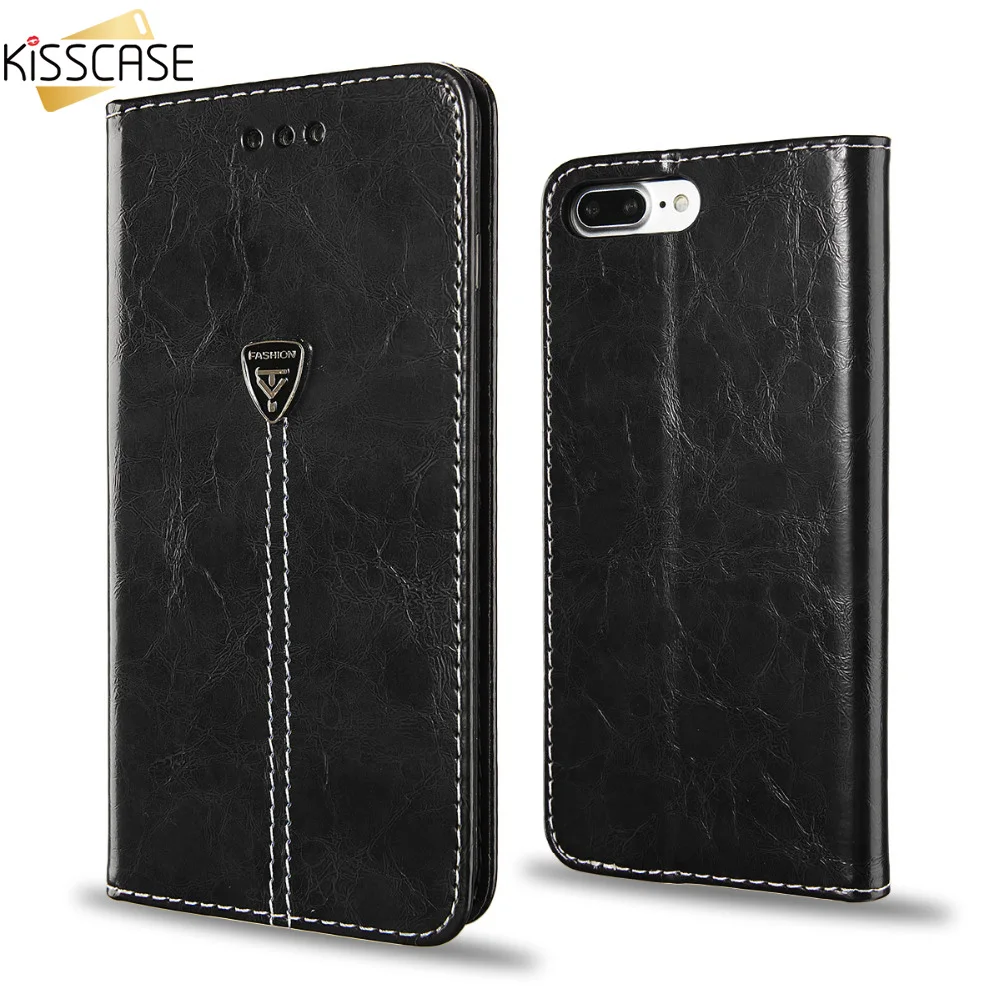 Чехол Кошелек KISSCASE для iPhone X XS MAX XR 7 8 Plus 6S 5 5S SE с отделением карт флип кейсы Samsung S9 S8