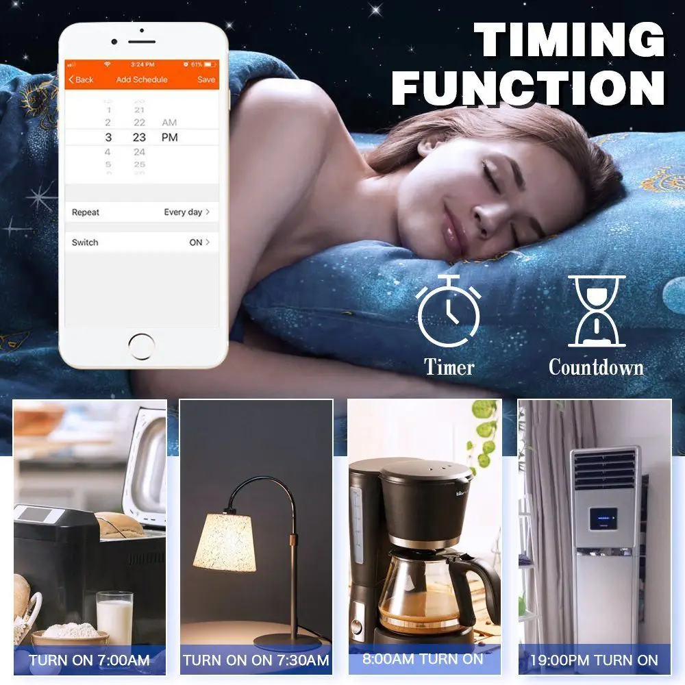 Умная Мини розетка TTKK Hyleton компактного размера с таймером и голосовым