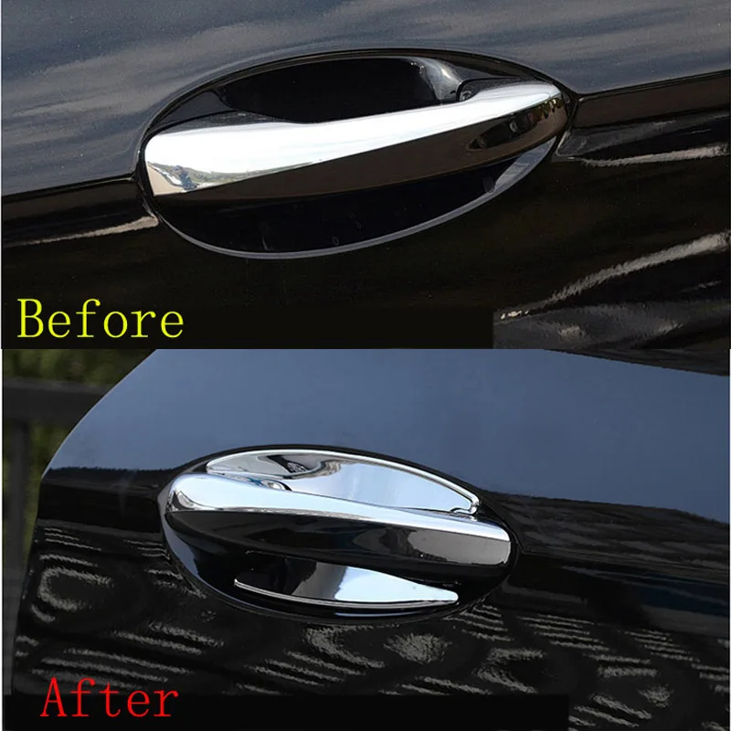 4pcs 20 * 15.5cm/20 17cm Silver Rear Tail Door Bowl Trim Chrome Cover Sticker For Mercedes Benz C-Class GLC-Class 2015 -2018 | Автомобили