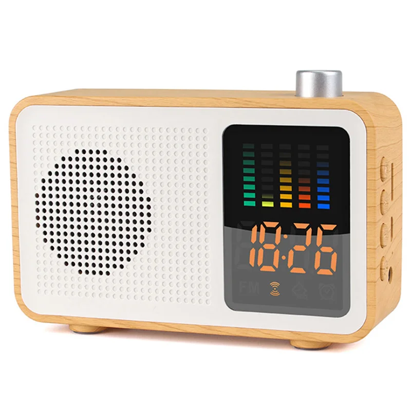 Цифровой динамик bluetooth Будильник Fm радио Поддержка Aux Tf карта 3 в 1 перезаряжаемые