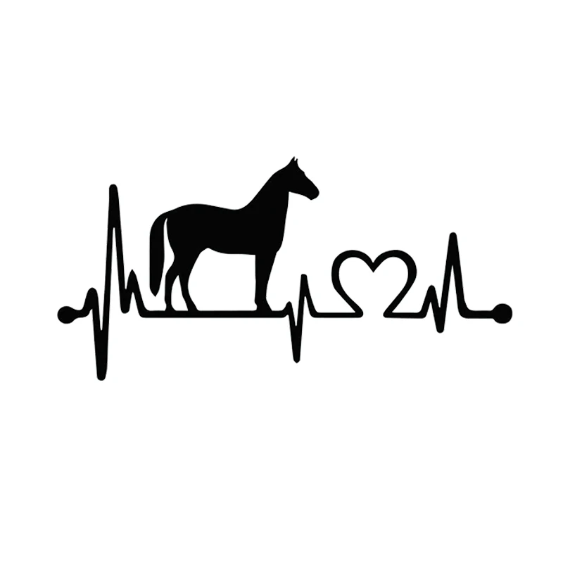 

20cm*9cm Horse Heartbeat car Stickers waterproof Vinyl Decal Fashion Personality car stickers to cover scratches