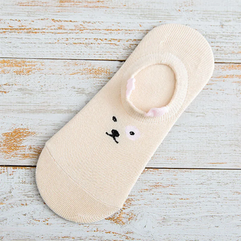 Cute Animal Print Sock Slippers Women Kawaii Cotton Short Invisible Socks Female Cartoon Funny Fashion Calcetines L0115 | Женская одежда
