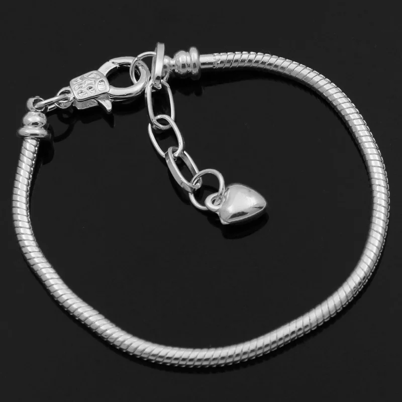 Европейский шарм браслеты Омар застежка змея цепь сердце удлинитель цепи