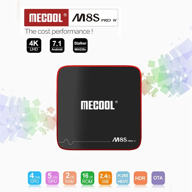 OPQ-MECOOL M8S PRO W Android 7 1 ТВ-приставка Amlogic S905W 64 бит четырехъядерный 2 ГБ DDR3 16 Гб 4 WiFi 4K UHD и