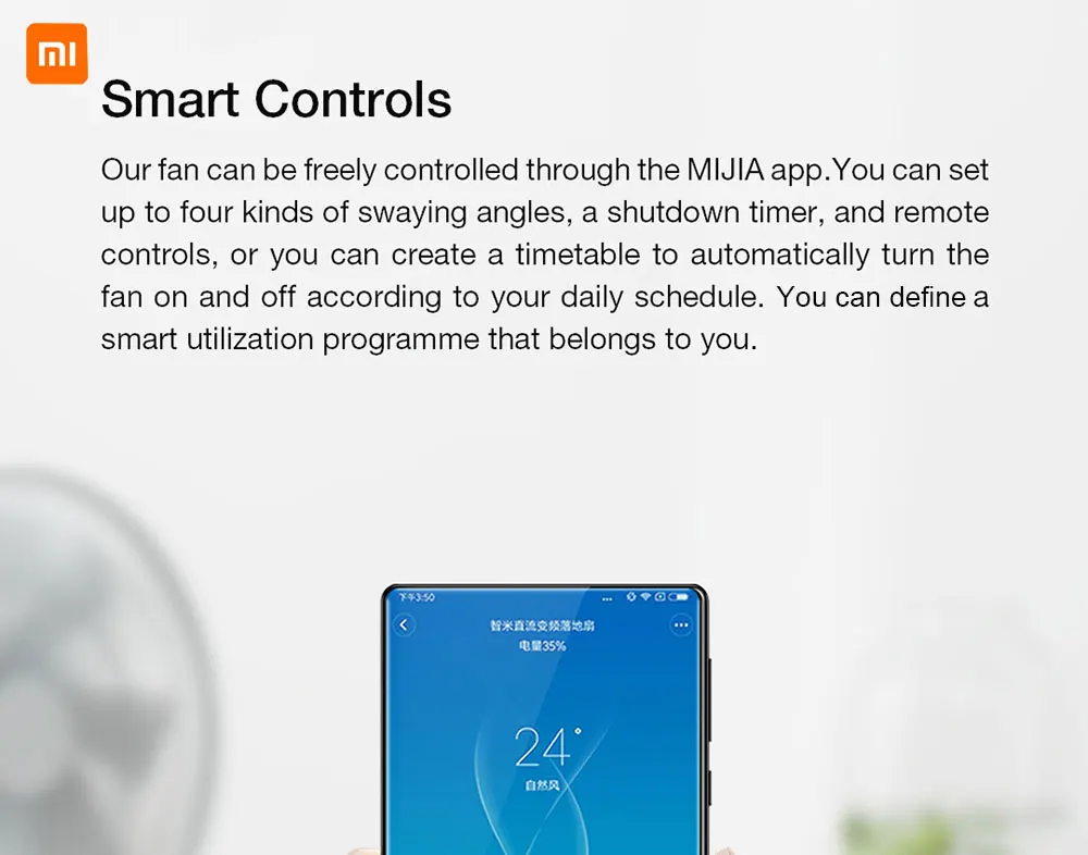 Беспроводной напольный вентилятор Smartmi 2s 2 постоянный ток с аккумулятором 2800 мА ·