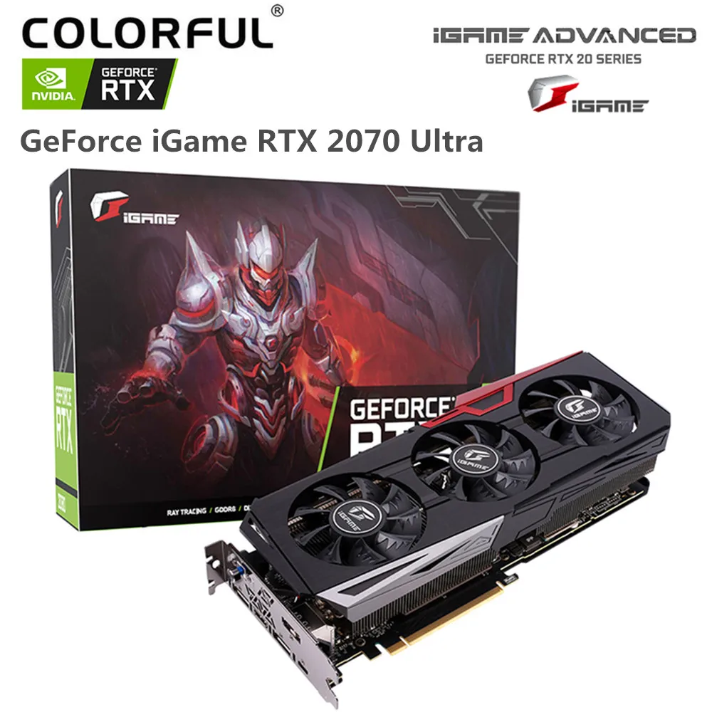 Оригинальная Красочная видеокарта GeForce IGame RTX 2070 Ultra Nvidia 8 GB GDDR6 1620 MHz 256Bit для ПК