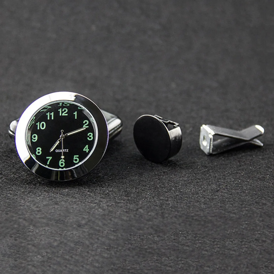 Мужские и женские автомобильные часы модного дизайна с люминесцентным покрытием и кварцевым механизмом для аксессуаров Мини крепление на часы.
