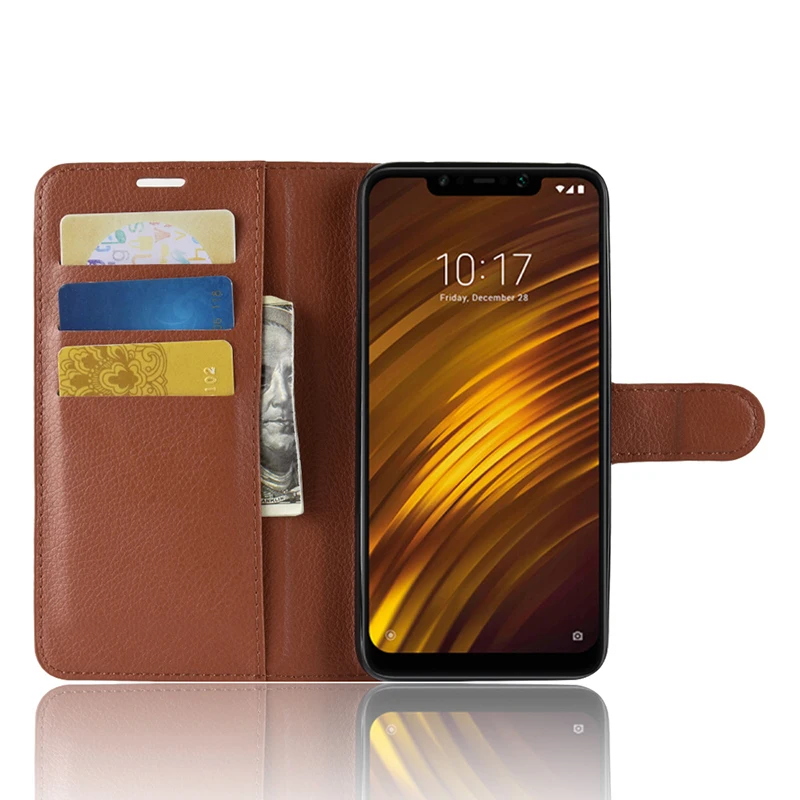 Ocolor для XiaoMi Pocophone F1 из искусственной кожи чехол Роскошный кожаный книжка с