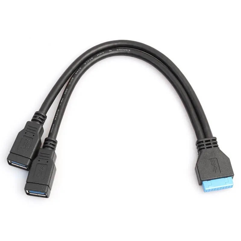 REXLIS материнская плата USB3.0 удлинитель 20pin к двойному гнездовой кабель адаптера/USB 3
