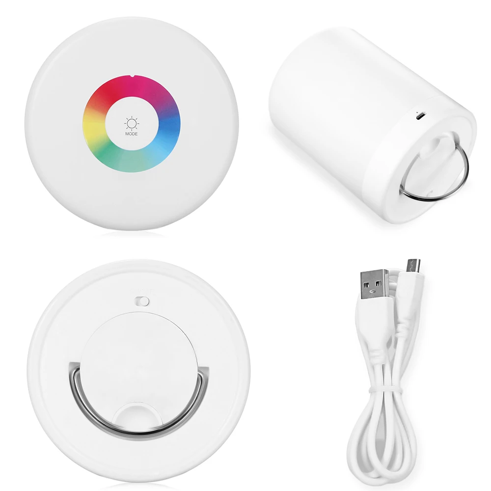 Rechargeable Smart Led Touch Control Night Light Induction Dimmer Intelligent Bedside Lamp Dimmable Rgb Color Change With Hook | Освещение