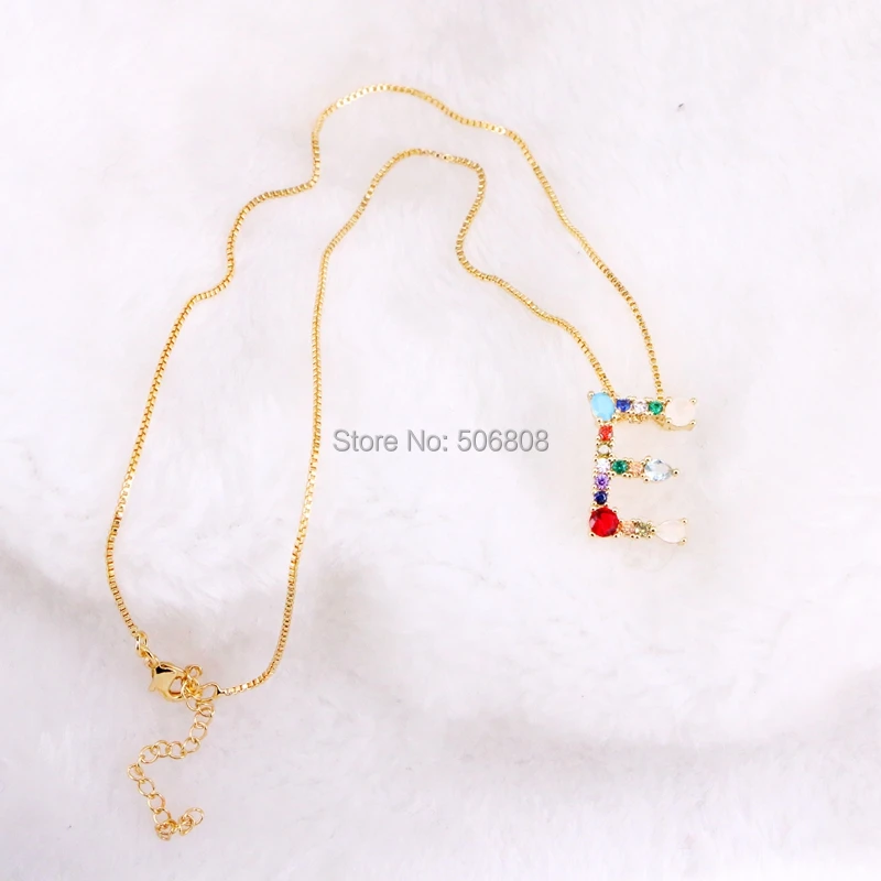 5 Strands Metal Gold Electroplated CZ Alphabet Initial Pendant Necklace Choose Letter | Украшения и аксессуары