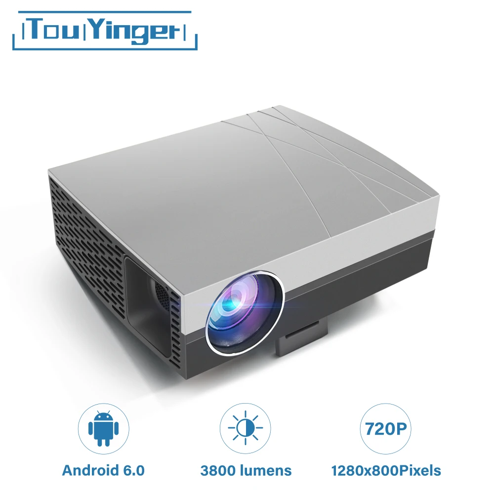 TouYinger F20 3800 люмен 1280*800 точек/дюйм светодио дный проектор (опционально Android Suppor 4 К AC3