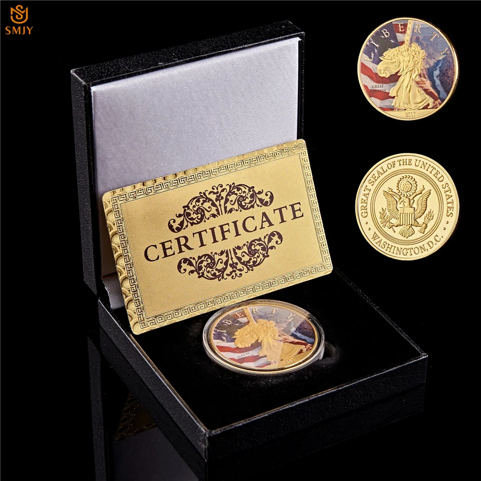 

2017 Statue of Liberty Gold Canyon Park Commemorative USA Coins W/ Luxury Box Display