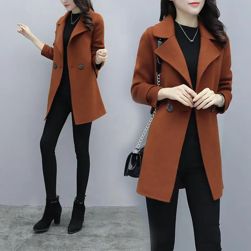 Slim Fit Para Abrigo Mujer Invierno Inverno Feminino Giacca Donna Casaco Autumn Hiver women Rok Largas Long Sleeve Woolen Coat |
