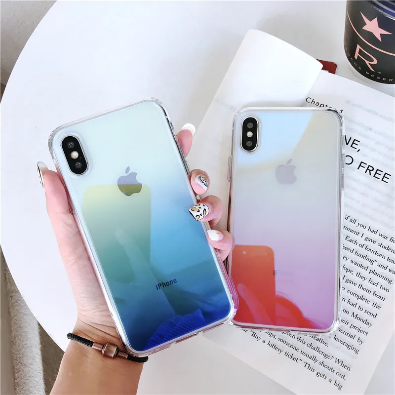 Kexin для iphone X Xs Max Xr чехол телефона крутой постепенный цветной Apple 7 8 Plus прозрачный