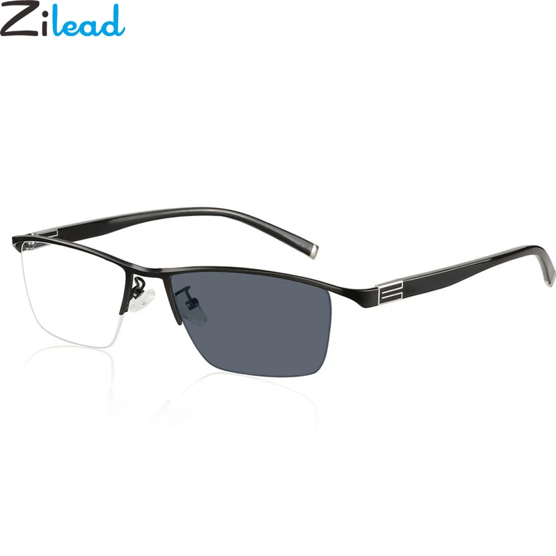 

Очки Zilead с фотохромными линзами мужские, аксессуар для близорукости, в металлической полуоправе, в деловом стиле, с защитой от ультрафиолет...