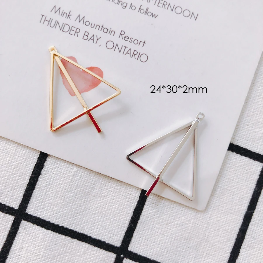 

6pieces / lot Alloy trianglwhite k k gold earringsSupplies for Jewelry AccessoriesClasps & HooksOther