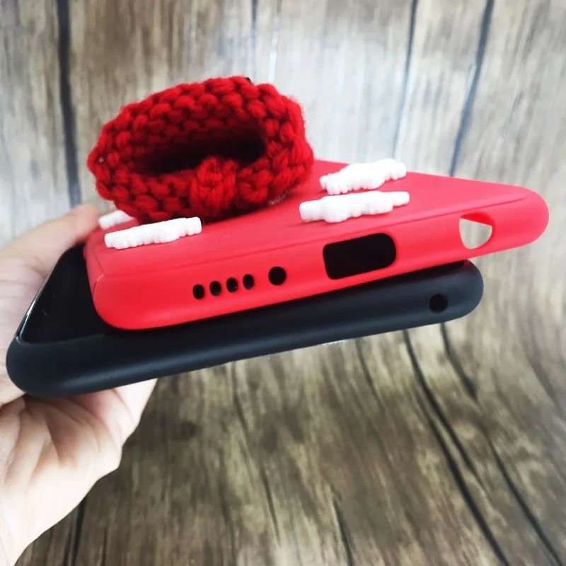 Christmas Hat Fluffy Case For Huawei Honor 7X 7 X Honor9 9 lite 10 Lovely Silicone Phone Cases On P Smart Cover Coque | Мобильные