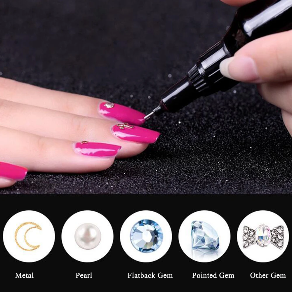 10ml Adhesive Glue for Nail Art Rhinestone Dual Use Brush Needle Fishtail Manicure Acrylic Supper Sticky Matt Topcoat CH953|Клей для