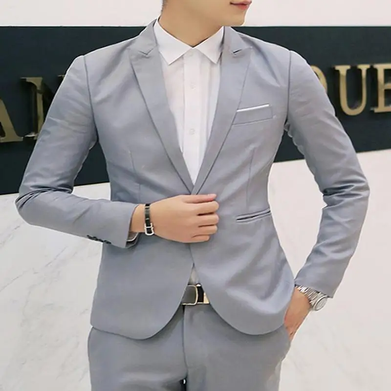 MISSKY новинка 2020 мужские однотонные костюмы куртка Casaco Terno Masculino костюм кардиган
