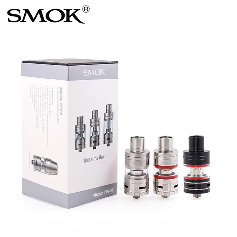Оригинальный SMOK Micro TFV4 бак распылитель электронная сигарета 510 вапорайзер с