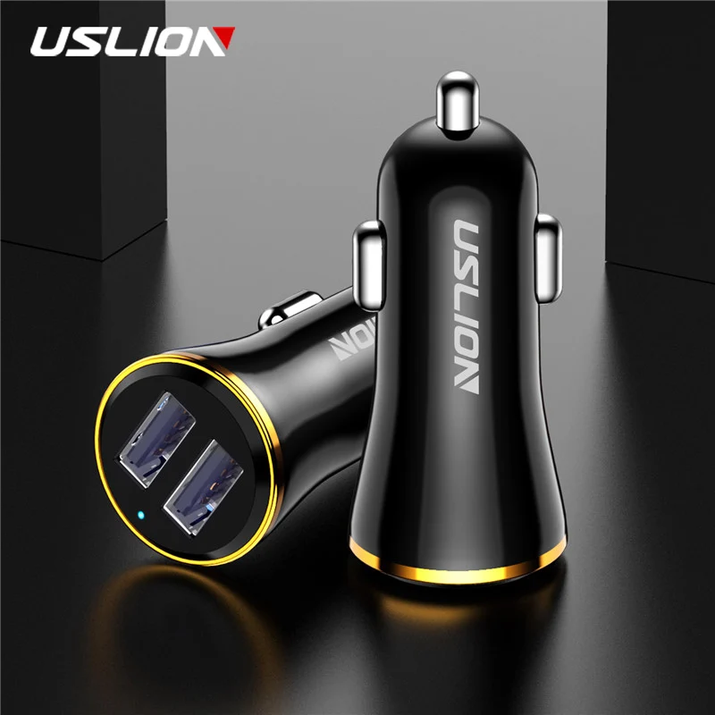 USLION двойной зарядное устройство usb 5 в 2 4 Быстрый порта быстрое автомобильное для