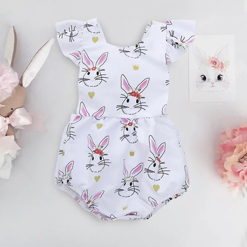 

Baby Rompers Rabbit Print Jumpsuit Newborn Romper New Born Baby Girl Clothes
