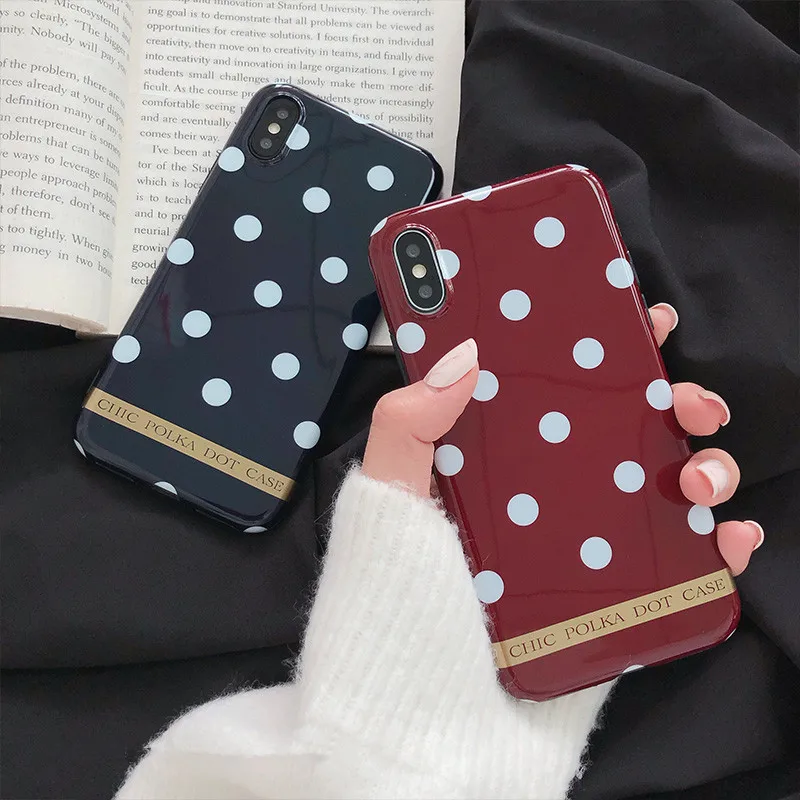 Художественный Ретро винно-красный волновой корейский чехол для iPhone X Xs XR XSmax 7 Puls 6