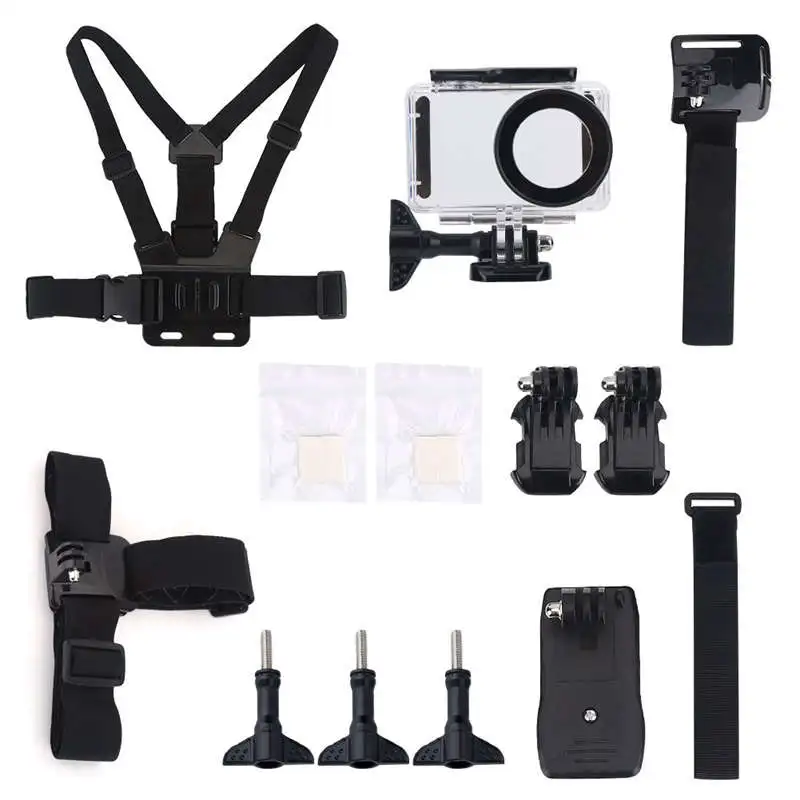 Комплект аксессуаров для камеры водонепроницаемого чехла с креплением на грудь, голову и запястье для Xiaomi Mijia Action камеры
