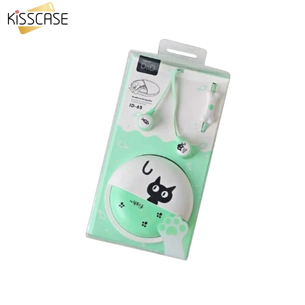 KISSCASE 3 5 мм мультфильм наушники в форме кота конфеты цвет стерео с микрофоном ухо