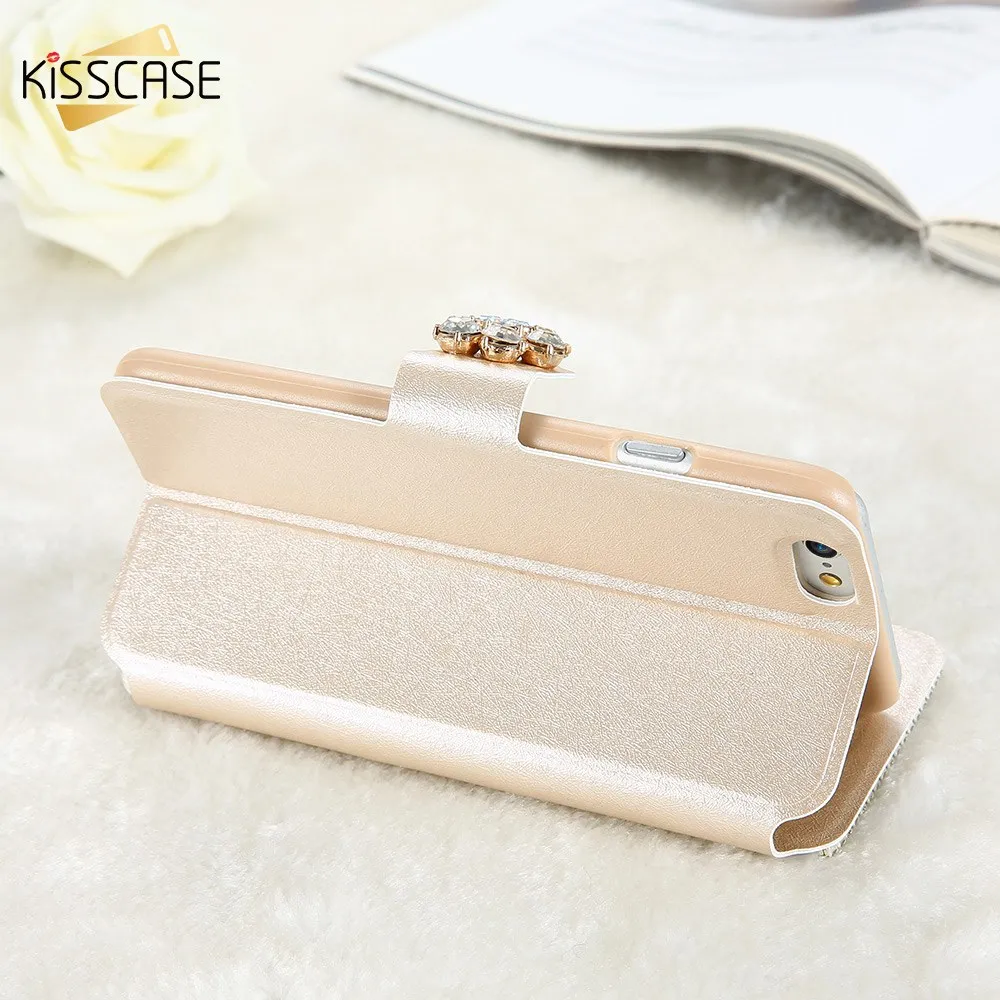 Kisscase флип Чехлы кожаный чехол для Samsung Galaxy S6 S7 Edge Plus S4 S5 Примечание 5 задней панели