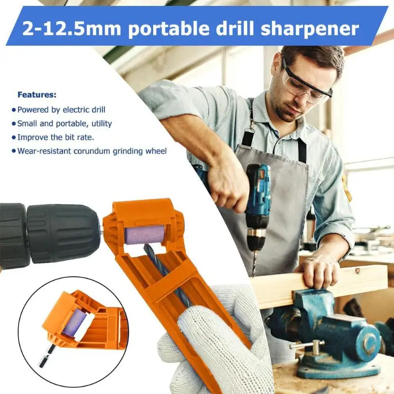 

2-15.5mm Portable Drill Bit Sharpener Corundum Grinding Wheel Drill for Drill Polishing Grinder Powered Tool Drill Bit Sharpener