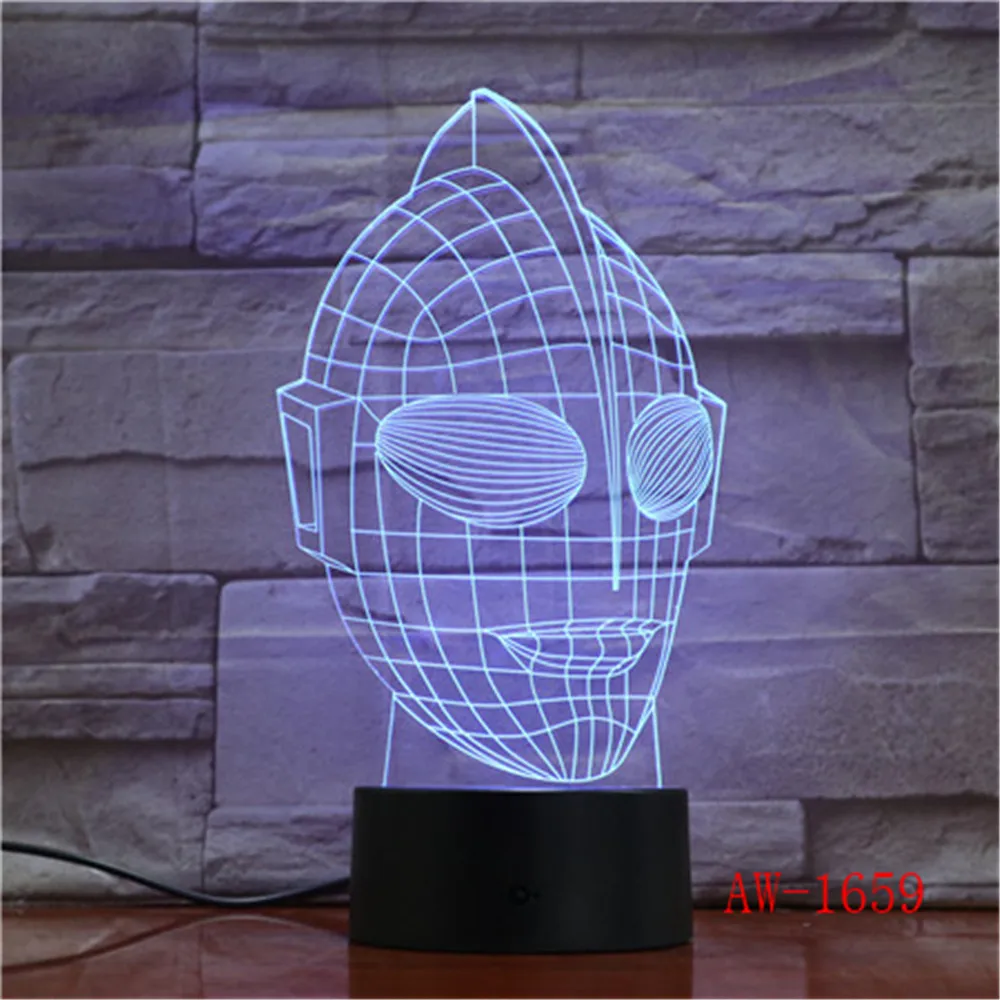 Novetly Lampara Ultraman Altman 3D RGB светодиодный ночной Светильник Настольный светильник USB