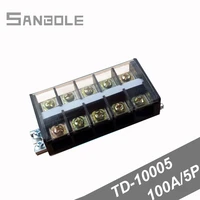 td 10005 barrier 100a5p connection terminal blocks dual row with cover screws plate fixed universal barrier strip