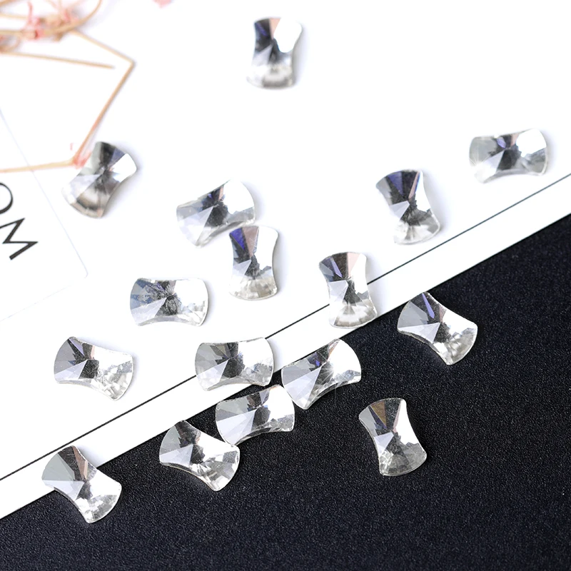 Стразы для дизайна ногтей 20 шт/упак. plat en forme de verre allongé cristal clair pierres pour 3D ongles accessoires