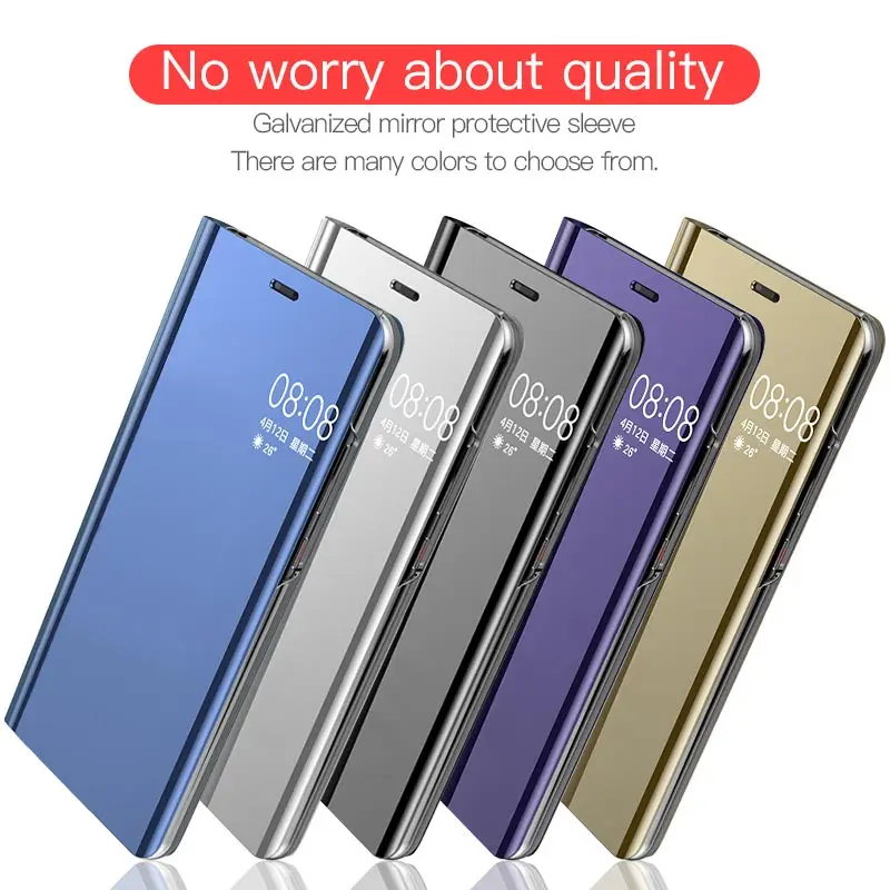 Прозрачный умный кожаный откидной зеркальный чехол с подставкой для Huawei P20 P9 P10 lite