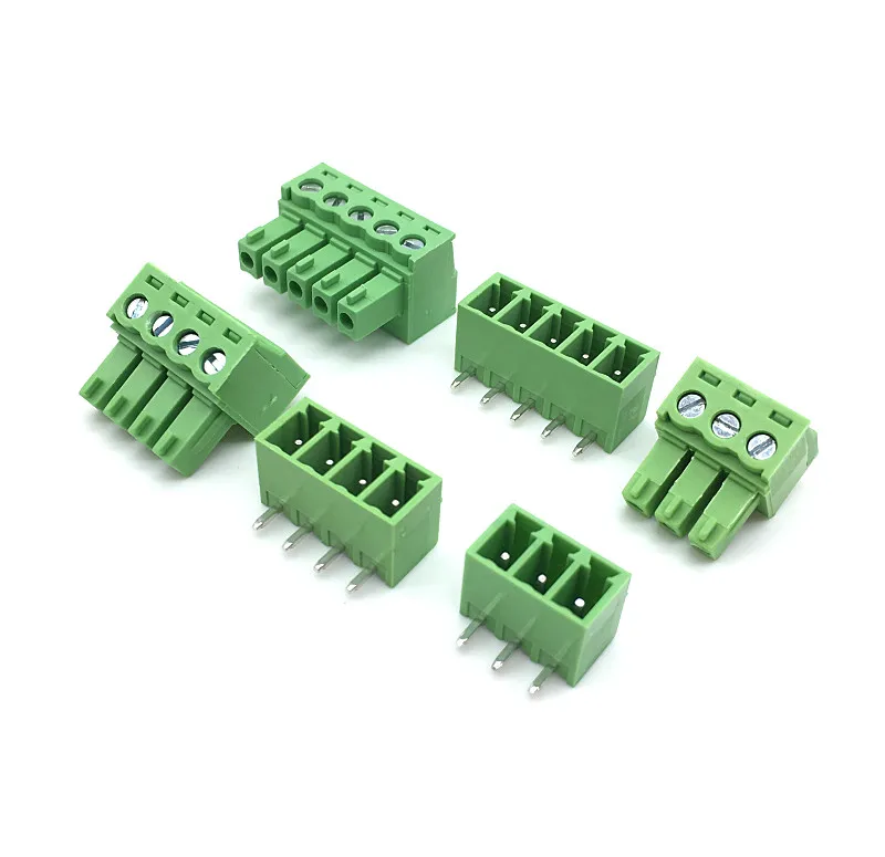 

50set/lot 3.81 15EDG 15EDGK Male Female Pluggable Terminal 3.81MM Looper Needle 2/3/54/5/6/7/8PIN