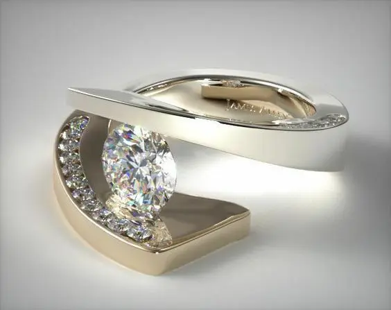 

Fashion Women Gold Filled White Wedding Ring Size 6-10 Band Party Promise Engagement Ring Elegant Jewelly