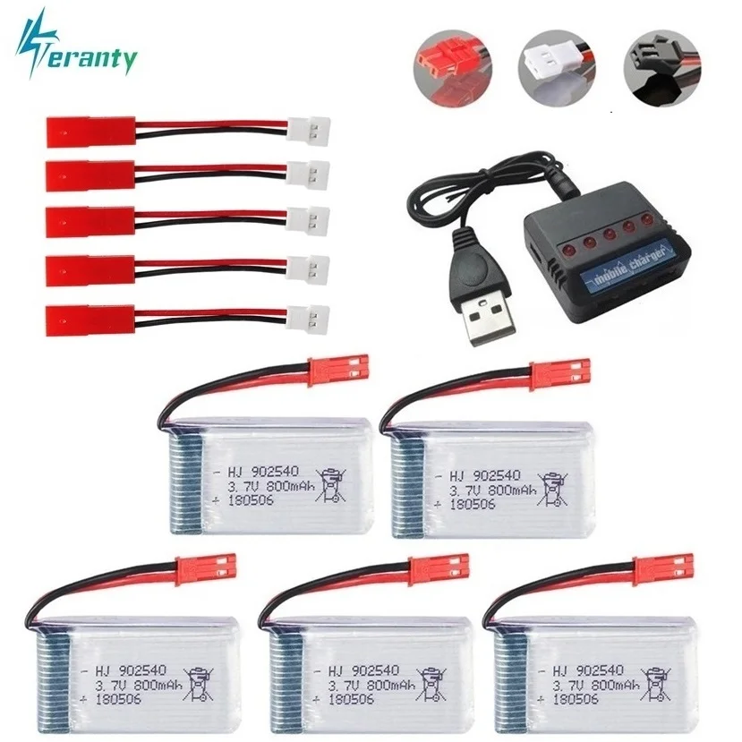 Аккумулятор Lipo 800 мАч 25c 3 7 в с зарядным устройством USB для X5C X300 X400 X500 X800 HJ819 H805W X25