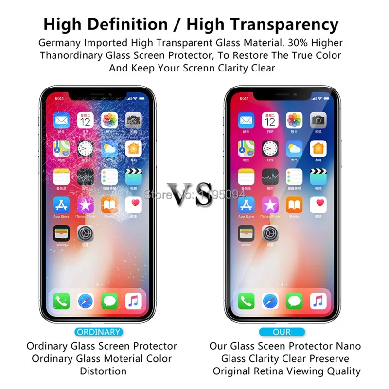 Полное покрытие закаленное стекло для iPhone X XS 11 Pro Max XR 7 8 Защита экрана 6 6S Plus 5 5S