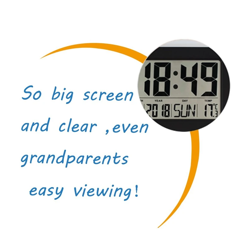 

Large Display Digital Wall Clock,Silent Desk Shelf Clocks Battery Operated Easy To Read Nightstand Alarm Clock With No Night L