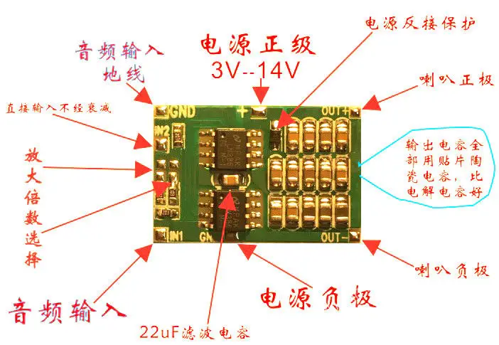 DYKB DC 3V 12V 5V 6V 9V Dual LM386 BTL мост аудио усилитель мощности плата модуль Выходная