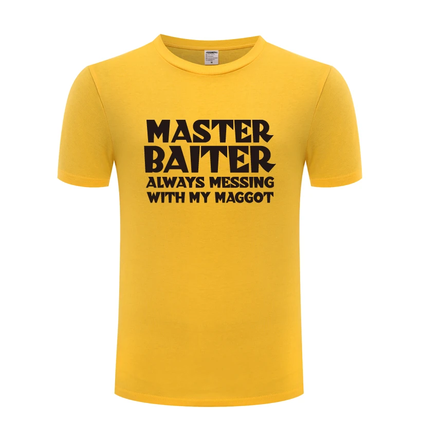 Забавная Мужская футболка Master Baiter с надписью Always Messing with My Maggot новинка 2018