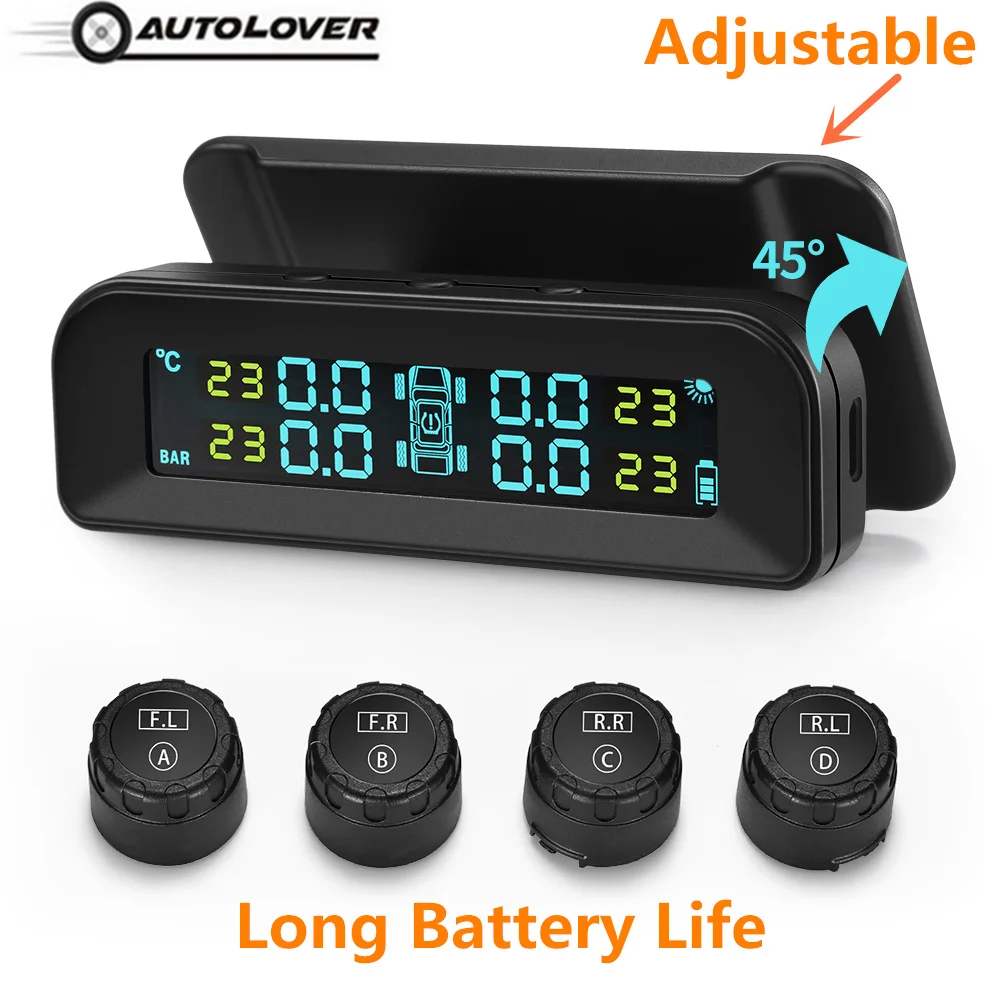 AutoLover C260 система контроля давления в шинах Солнечная TPMS универсальный монитор