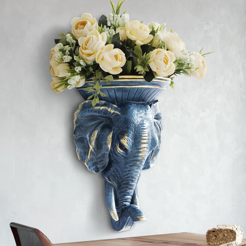Настенная ваза из смолы с изображением головы животного домашнее украшение