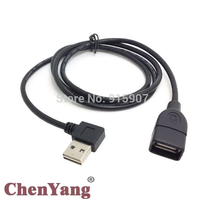 

CY Chenyang USB 2.0 Male to Female Extension Cable Reversible Design Left & Right Angled 90 Degree 100cm