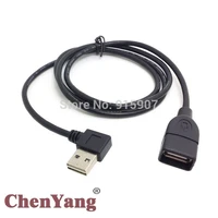 cy chenyang usb 2 0 male to female extension cable reversible design left right angled 90 degree 100cm