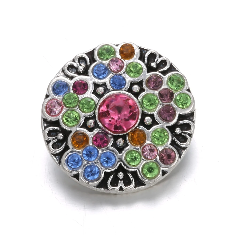 6pcs/lot Christmas Snap Jewelry Crystal Rhinestone Snowflakes 18mm Metal Buttons Fit Bracelet Bangles Gifts | Украшения и