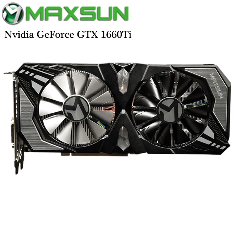 Оригинальная видеокарта MAXSUN Nvidia GeForce GTX 1660Ti Terminator 6G для игр GDDR6 192 бит прямого TX 12 нм